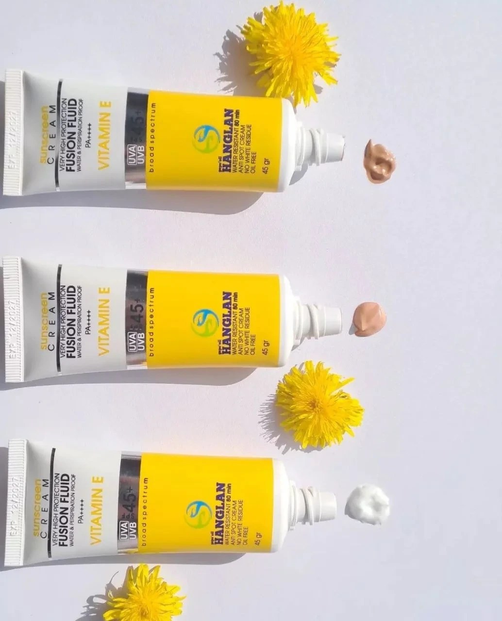 1733152953_48300 ضد آفتاب فیوژن فلویید بدون رنگ و رنگی هانگلن SPF45 حجم 45 گرم - تصویر 1